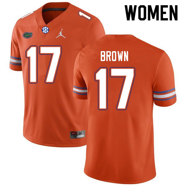 Women #17 Max Brown Florida Gators College Football Jerseys Sale-Orange